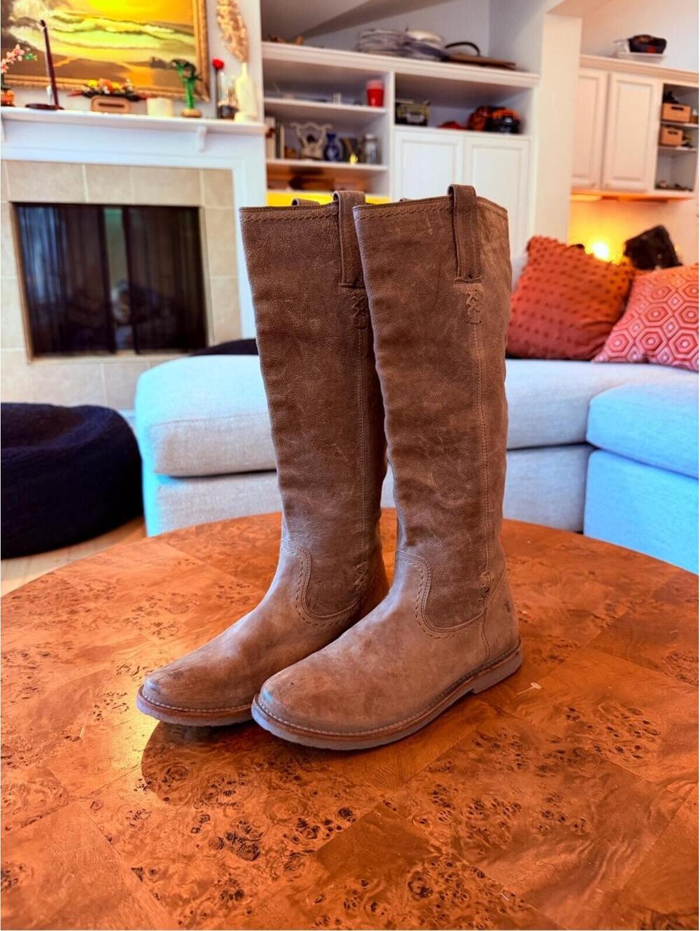 Frye Brown Suede Over-the-Knee Boots
